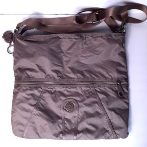 KIPLING Travel Shoulder CrossBody Gray Brown Canva